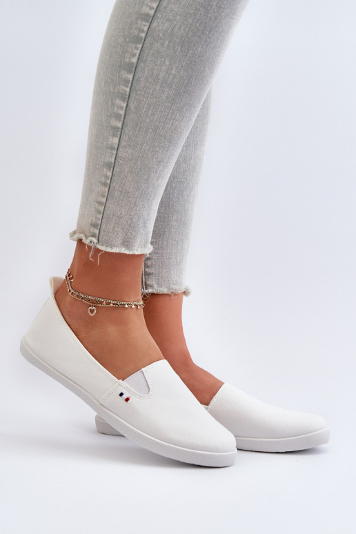 Baskets chaussures casual Slip-On couleur blanche Adrancia Baskets chaussures casual Slip-On couleur blanche Adrancia