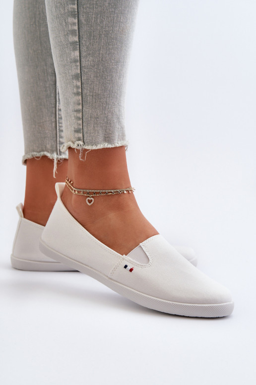 Sneakers vrijetijdsschoenen Slip-On witte kleur Adrancia