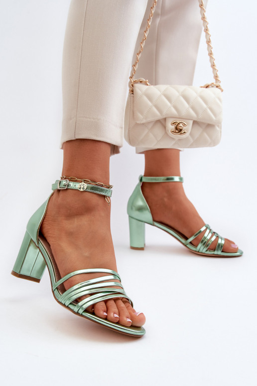sandales à talons et brides vertes Enitia