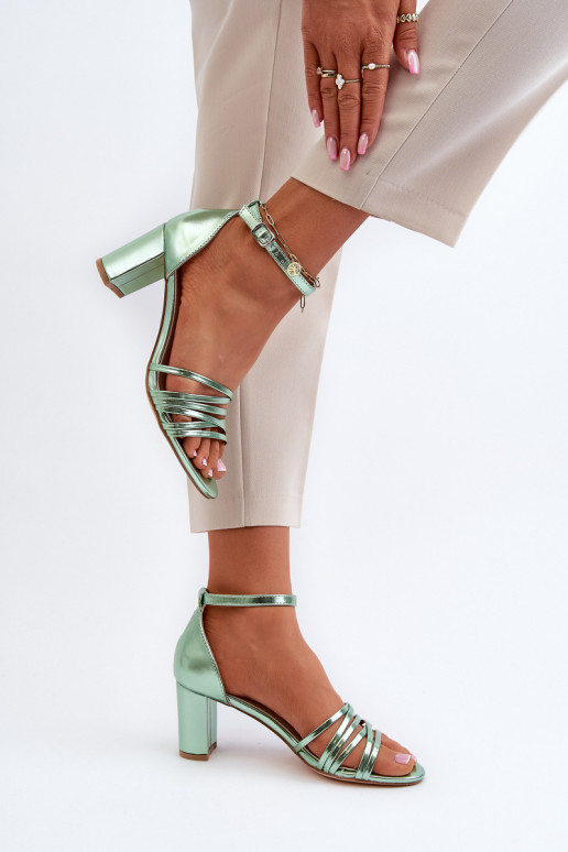 sandales à talons et brides vertes Enitia