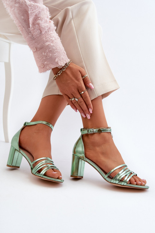 sandales à talons et brides vertes Enitia