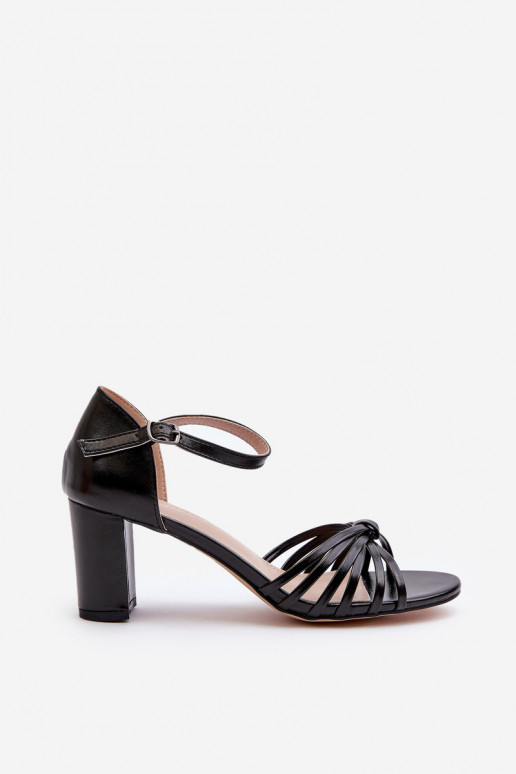 Sandales à talons pour femmes de couleur noire Pyrrette