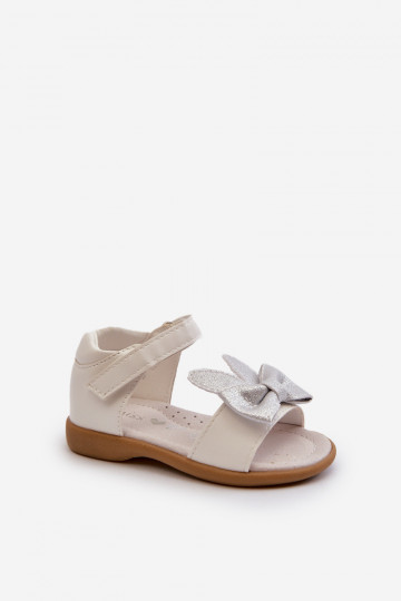 Kindersandalen met linten met zelfklevende sluitingen in witte Wistala