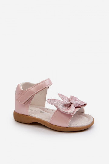 Kindersandalen mit Bändern und Klebeverschlüssen rosa Wistala