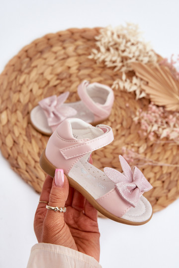 Kindersandalen met linten met zelfklevende sluitingen roze Wistala 2