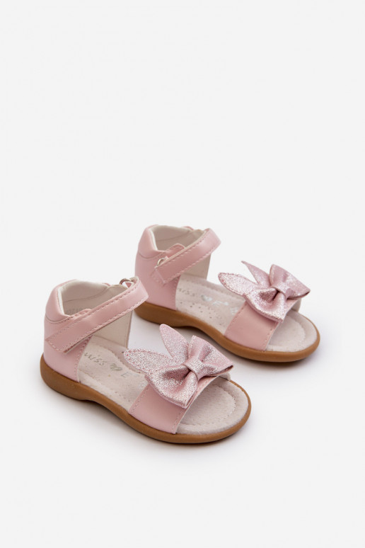 Kindersandalen met linten met zelfklevende sluitingen roze Wistala