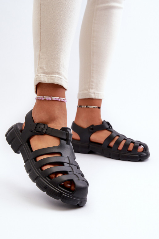 Leichte Flip-Flop-Sandalen in der schwarzen Farbe Gasaria Leichte Flip-Flop-Sandalen in der schwarzen Farbe Gasaria