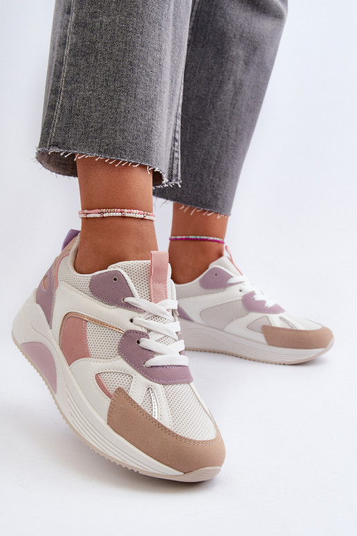 Sneakers model schoenen met een platform Paarse kleur Lenivia Sneakers model schoenen met een platform Paarse kleur Lenivia