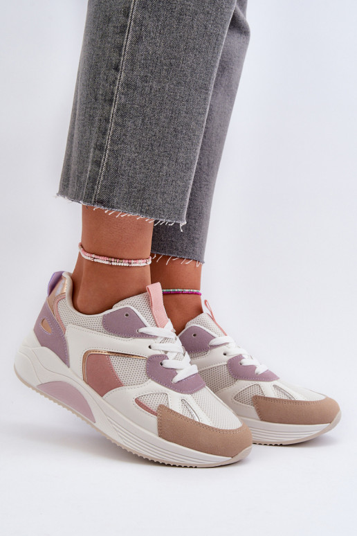 Baskets modèle chaussures à plateforme Couleur violet Lenivia