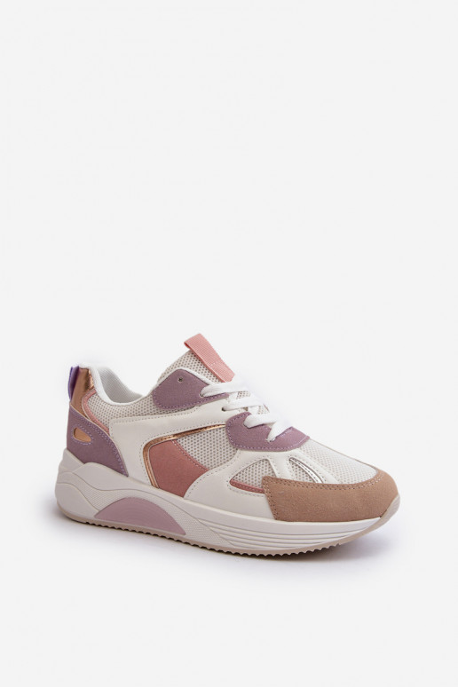 Sneakers model schoenen met een platform Paarse kleur Lenivia Sneakers model schoenen met een platform Paarse kleur Lenivia