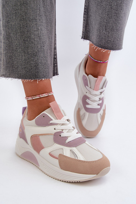 Sneakers model schoenen met een platform Paarse kleur Lenivia Sneakers model schoenen met een platform Paarse kleur Lenivia