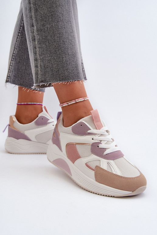 Sneakers model schoenen met een platform Paarse kleur Lenivia Sneakers model schoenen met een platform Paarse kleur Lenivia