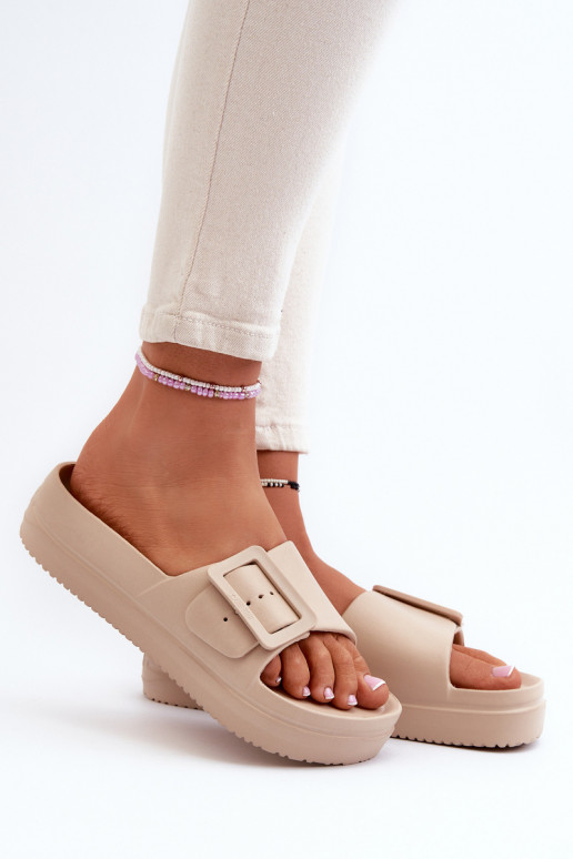 Big Star NN274A666 lichte platformsandalen met gespen beige Big Star NN274A666 lichte platformsandalen met gespen beige