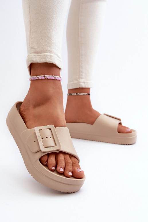 Big Star NN274A666 leichte Plateausandalen mit Schnallen beige