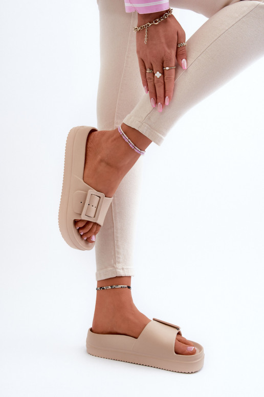 Big Star NN274A666 leichte Plateausandalen mit Schnallen beige