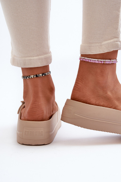 Big Star NN274A666 leichte Plateausandalen mit Schnallen beige