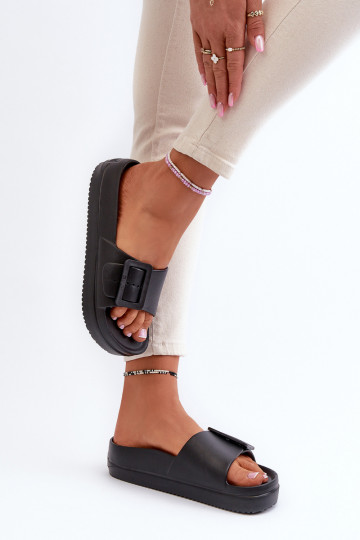 Tongs légères avec plateforme à boucle Big Star NN274A662 noir 2