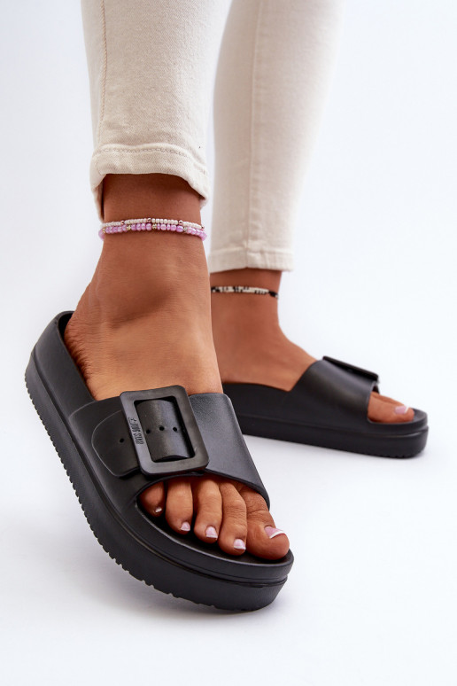 Leichte Flip-Flops mit Schnallenplattform Big Star NN274A662 schwarz Leichte Flip-Flops mit Schnallenplattform Big Star NN274A662 schwarz