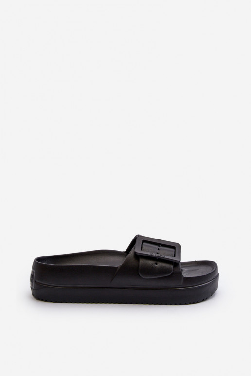 Lichte teenslippers met gespplatform Big Star NN274A662 zwart