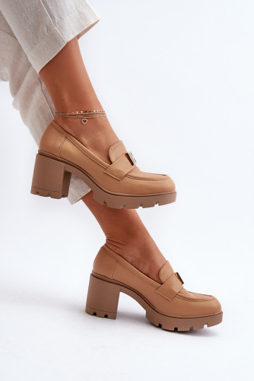 Stiefel mit breitem Absatz und Ornamenten in brauner Farbe Ranunca 2
