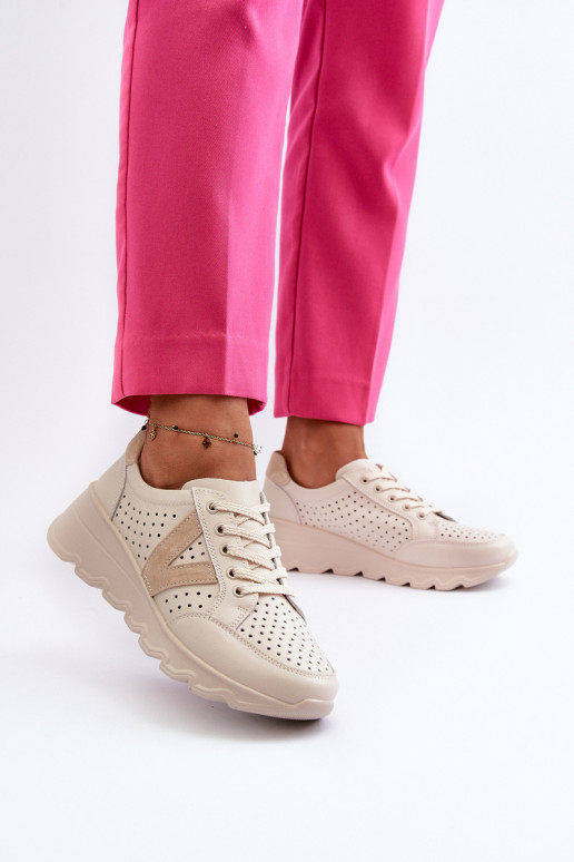 Beigefarbene Eleonori-Sportschuhe