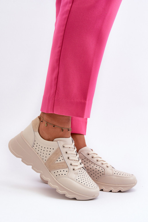 Beigefarbene Eleonori-Sportschuhe