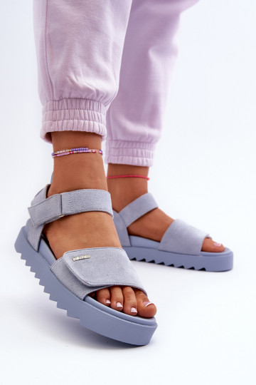 Sandales en daim à plateforme Big Star NN274706 bleu