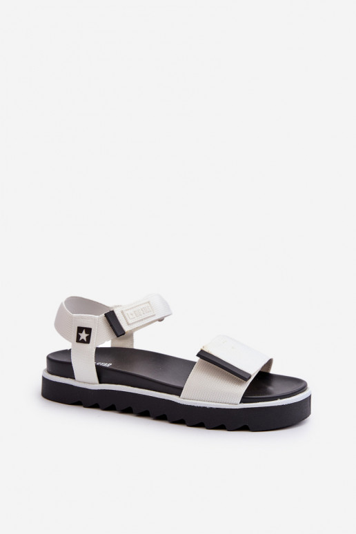 Damensandalen mit Plateau Big Star NN274777 weiße Farbe