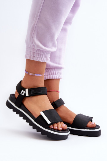 Damessandalen met platform Big Star NN274778 zwarte kleur