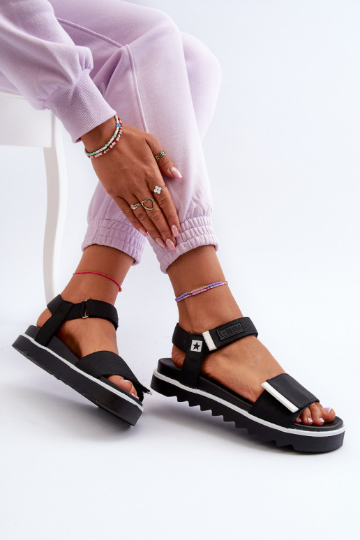 Damensandalen mit Plateau Big Star NN274778 schwarze Farbe Damensandalen mit Plateau Big Star NN274778 schwarze Farbe