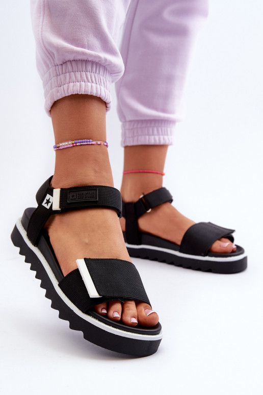 Damessandalen met platform Big Star NN274778 zwarte kleur Damessandalen met platform Big Star NN274778 zwarte kleur