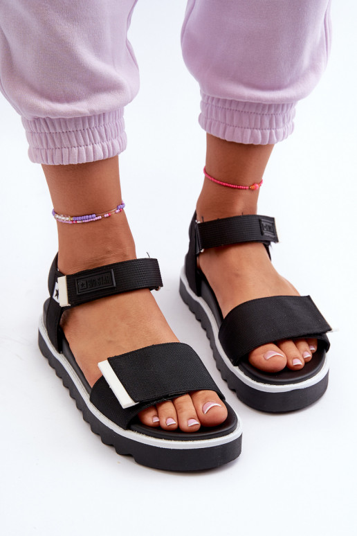 Damensandalen mit Plateau Big Star NN274778 schwarze Farbe Damensandalen mit Plateau Big Star NN274778 schwarze Farbe