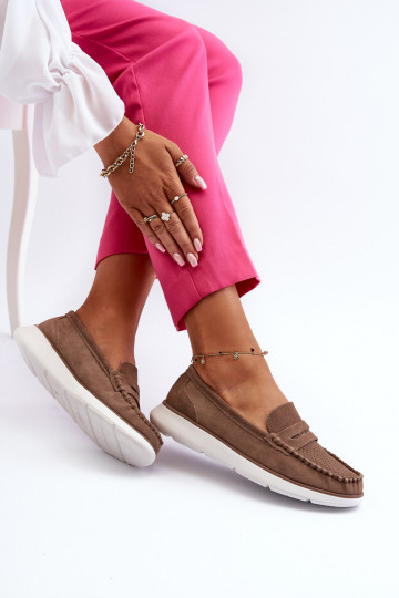 Mocassins en daim à plateforme Sergio Leone SP012 marron 2