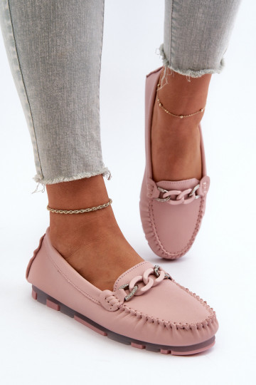 mocassins pour femmes avec ornements couleur rose S.Barski LR339