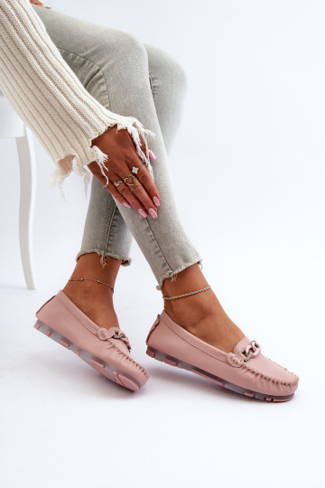 Damenmokassins mit Ornamenten rosa Farbe S.Barski LR339 2