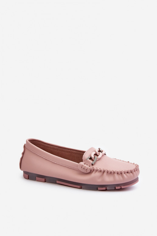 damesmocassins met ornamenten roze kleur S.Barski LR339