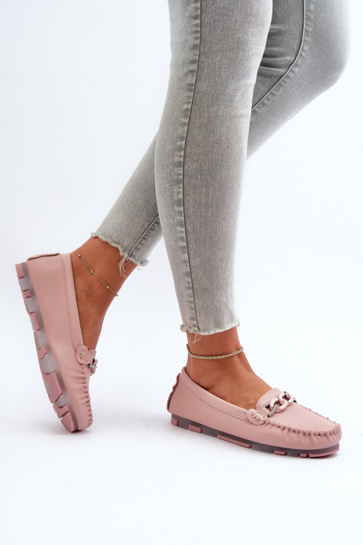 mocassins pour femmes avec ornements couleur rose S.Barski LR339