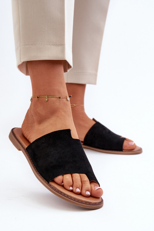 babouches en daim couleur noir Amite babouches en daim couleur noir Amite