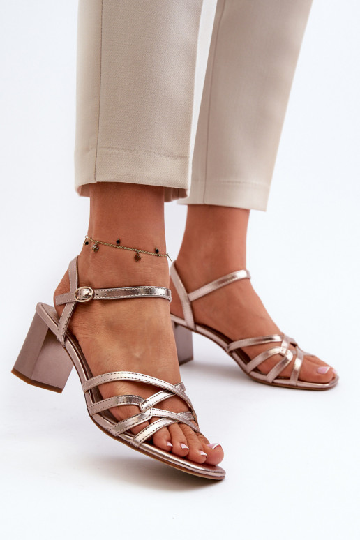 Sandales à talons pour femmes Sergio Leone SK065 couleur or