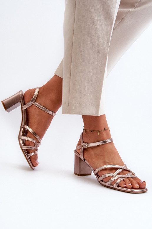 Sandales à talons pour femmes Sergio Leone SK065 couleur or