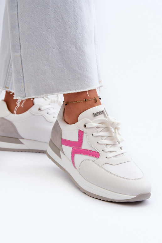 Sneakers model schoenen met platform INBLU IN000362 witte kleur Sneakers model schoenen met platform INBLU IN000362 witte kleur