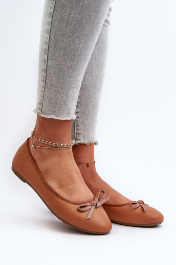 Ballerines en simili cuir avec nœuds marron Sandelal 2