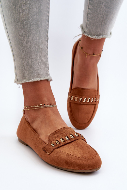 Mocassins brillants avec chaînes en Aredilla marron Mocassins brillants avec chaînes en Aredilla marron