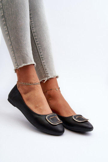 Ballerines avec ornements en simili cuir noires Enicoria 2
