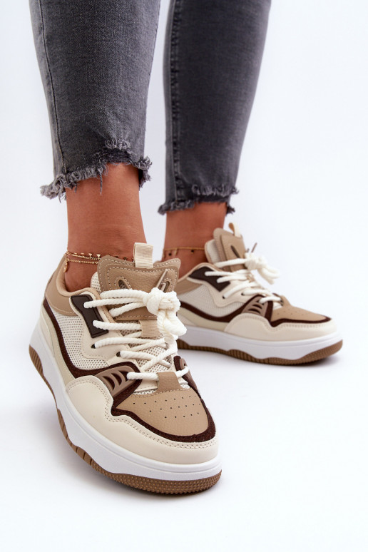 Sneakers model schoenen met een bruin Etnaria platform