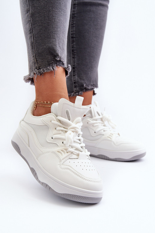 Chaussures modèle baskets avec plateforme de couleur blanche Etnaria