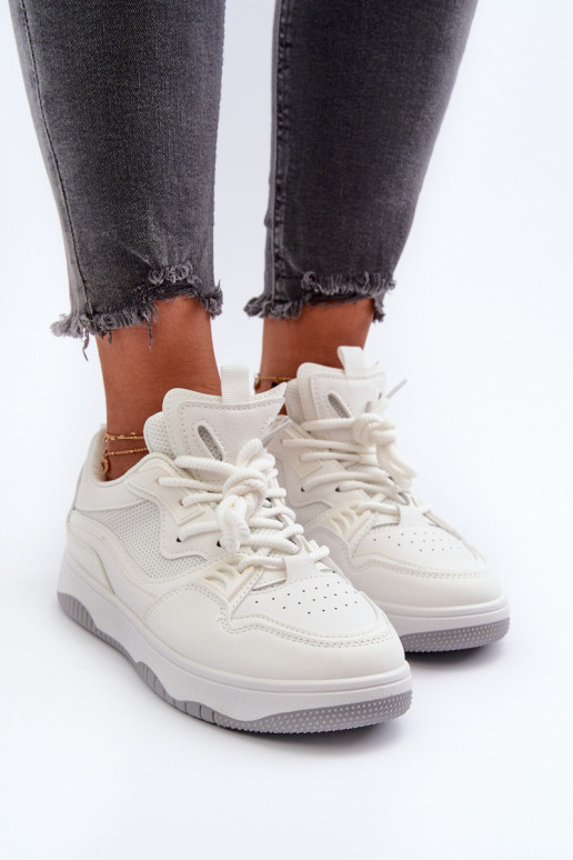 Chaussures modèle baskets avec plateforme de couleur blanche Etnaria