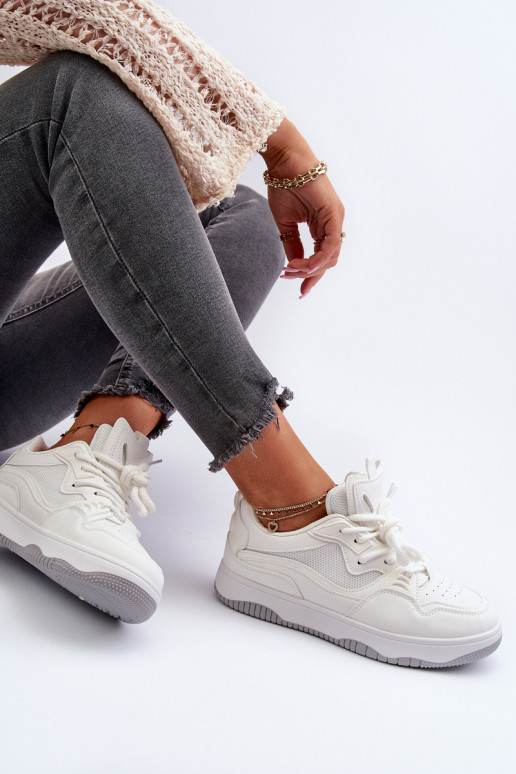 Chaussures modèle baskets avec plateforme de couleur blanche Etnaria