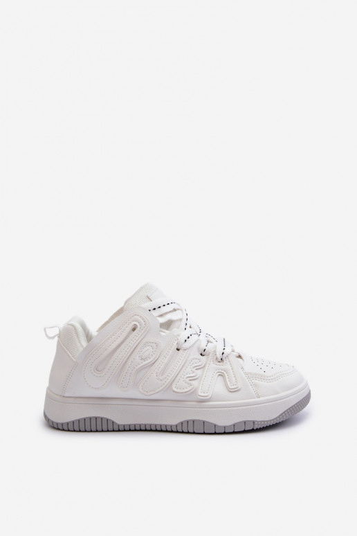 Chaussures modèle baskets en cuir écologique de couleur blanche Berilla