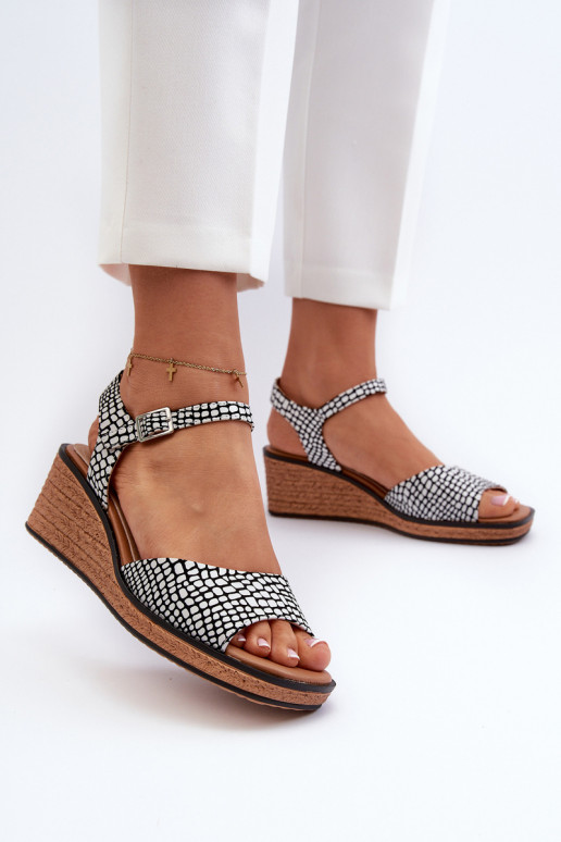 Sandales à plateforme Sergio Leone SK303 Blanc-noir